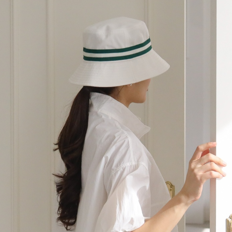 여자 흰벙거지 라운딩 여름골프 필드 모자